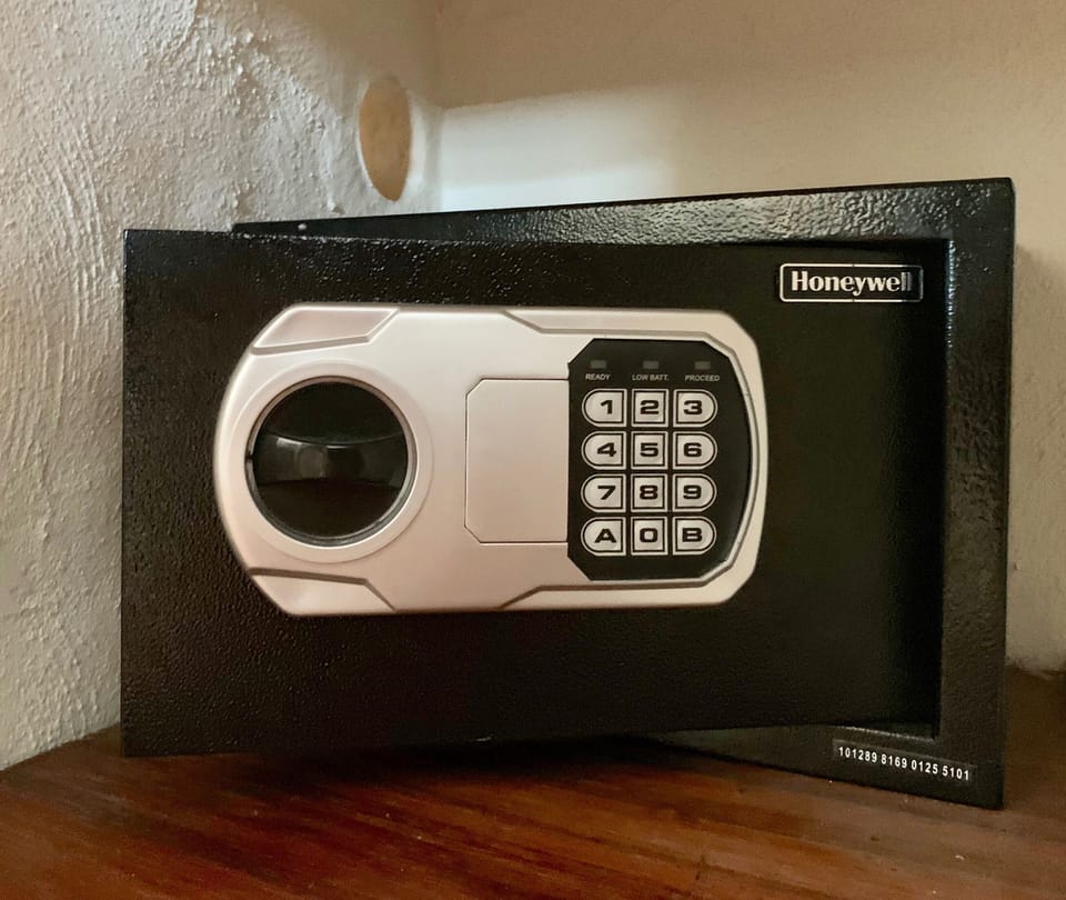A safe is provided for those wishing to store valuables