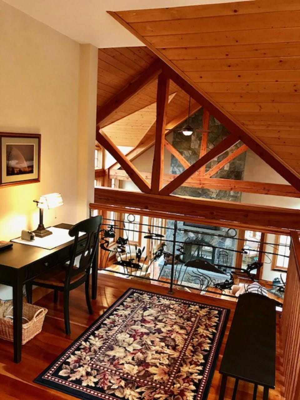 Upper Level Foyer looking down on great room