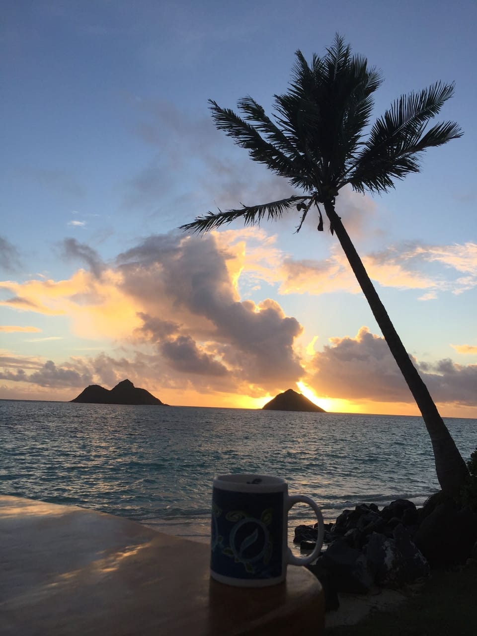 Sunrise behind Moku Iki