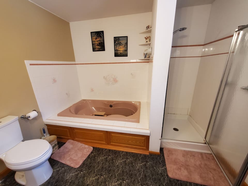 Master Bathroom has Jetted Tub and Standing Shower