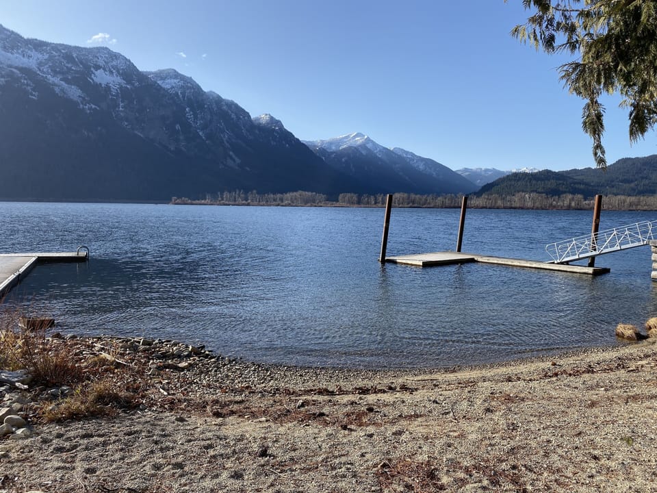 Beach access is between two private docks. Docks are not available for guest use
