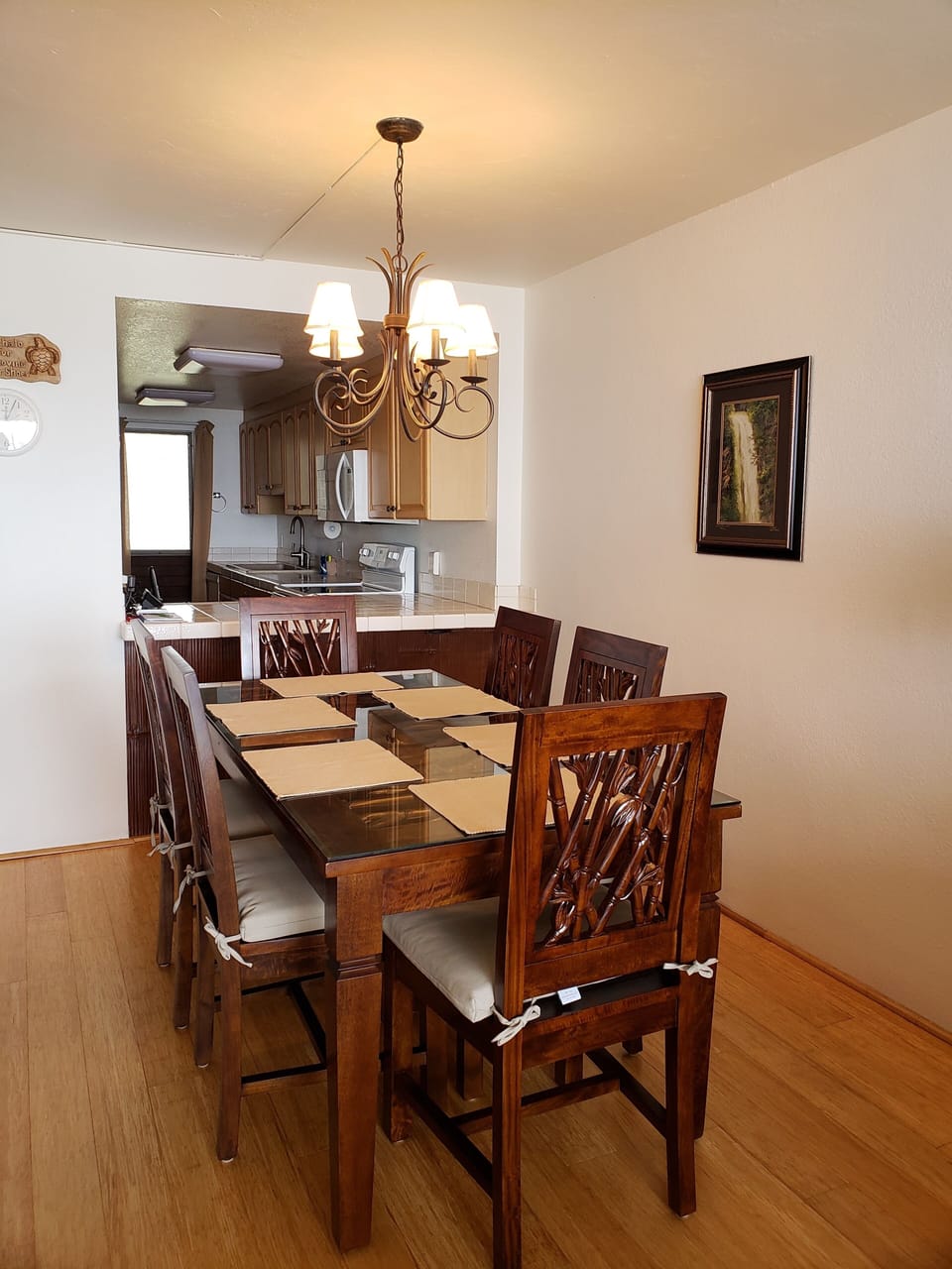New dining table looking into kitchen