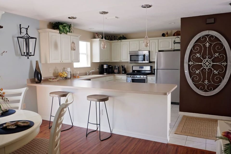 You'll love the spacious kitchen, ample serving and prep area, all stainless.