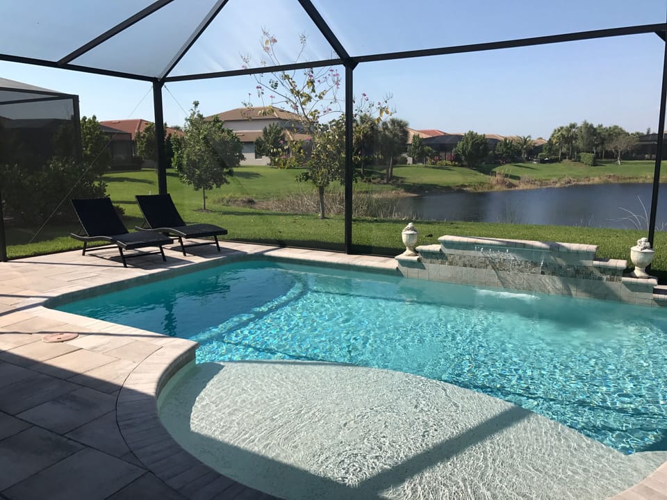 Lounge in the sun after a dip in the heated pool.
