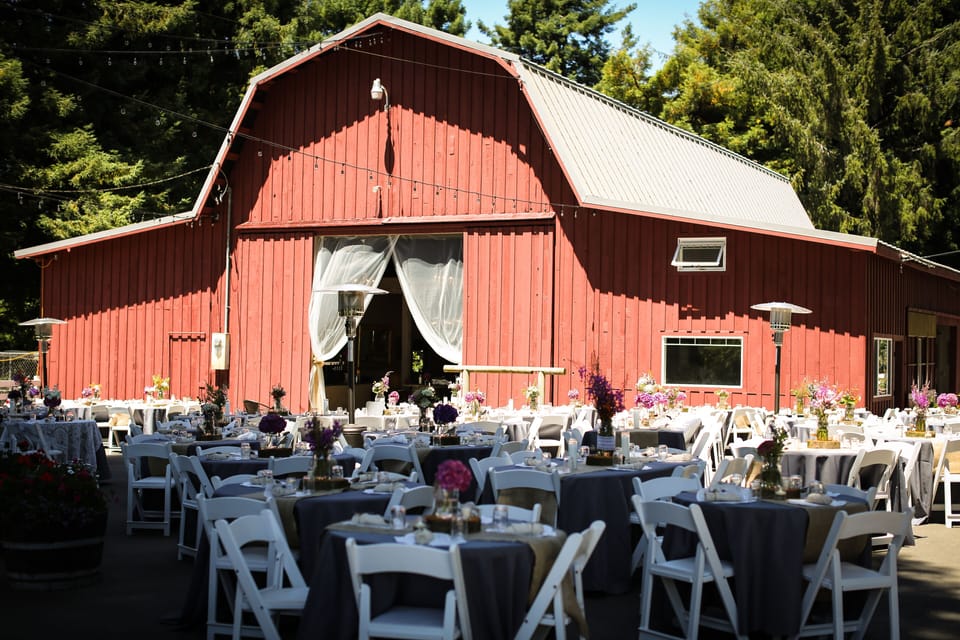 Outdoor banquet area