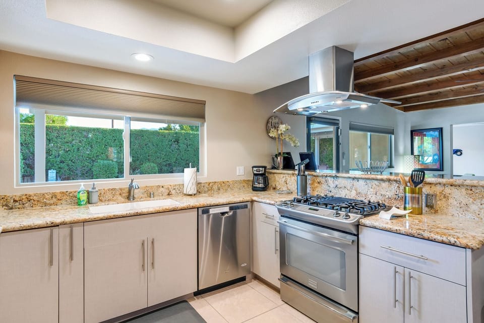 kitchen facing backyard