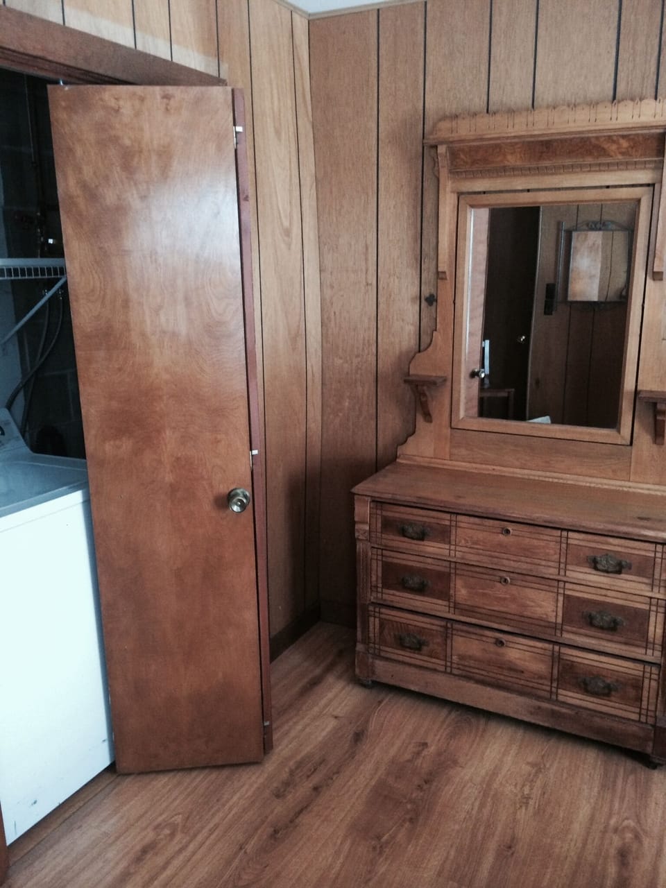 Downstairs bedroom with queen beds has washer & dryer for your laundry needs