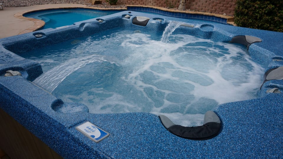 Six person above ground hot tub. 