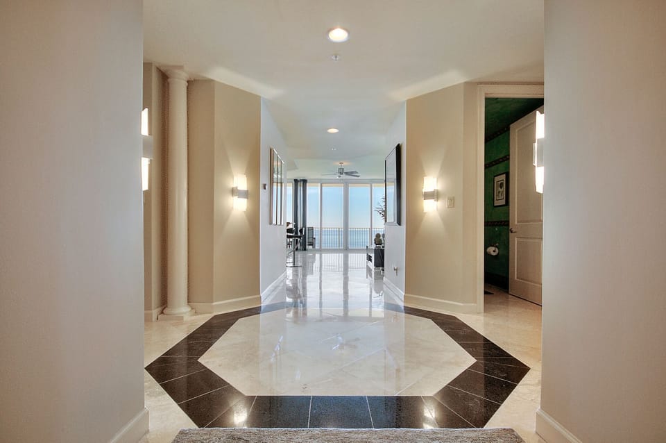 Entry foyer with a grand entrance. 