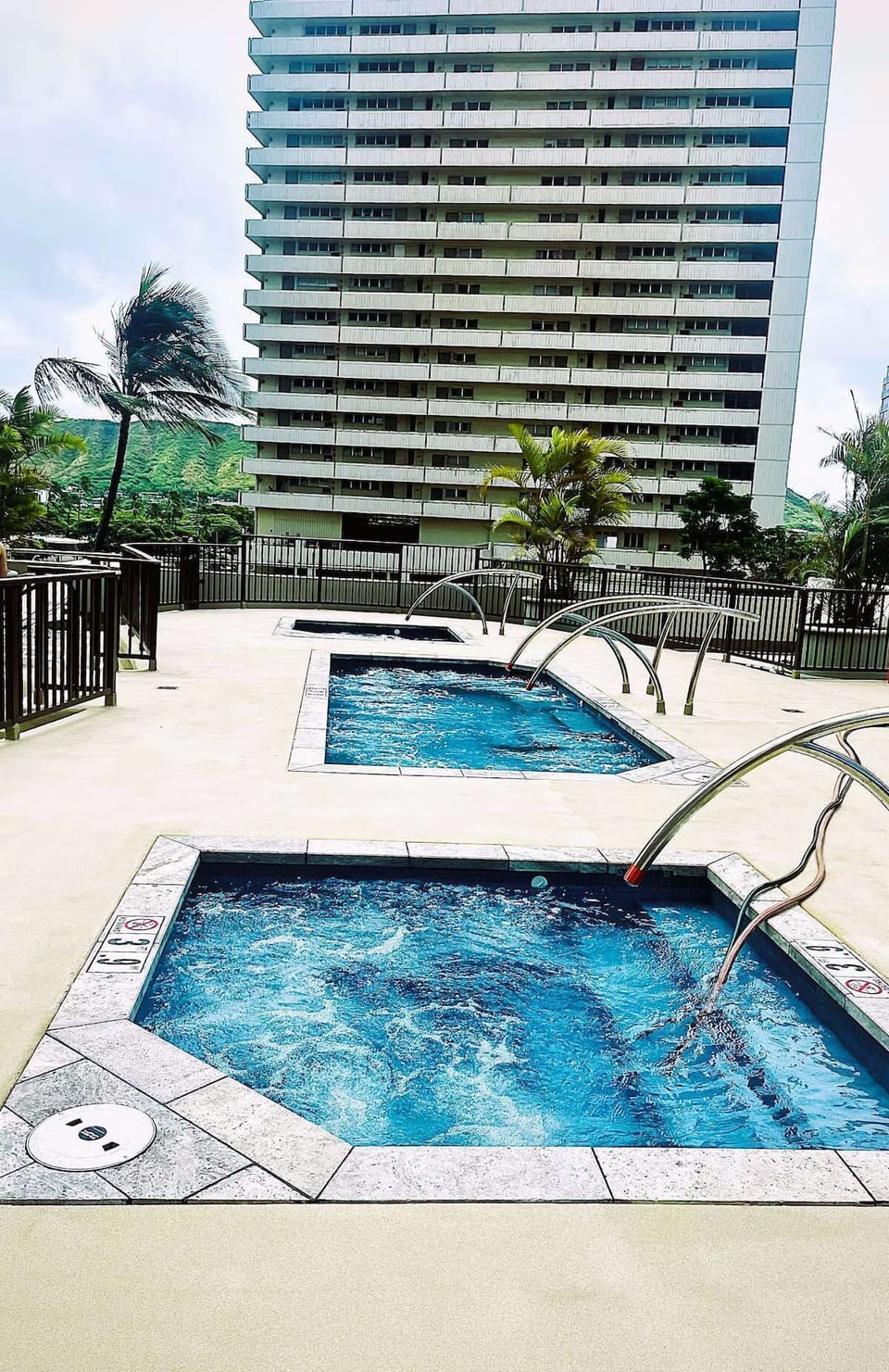 Three hot tubs for relaxing