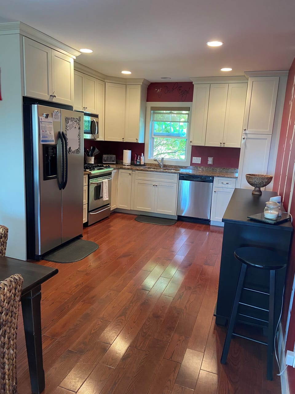 Kitchen open to table and family room