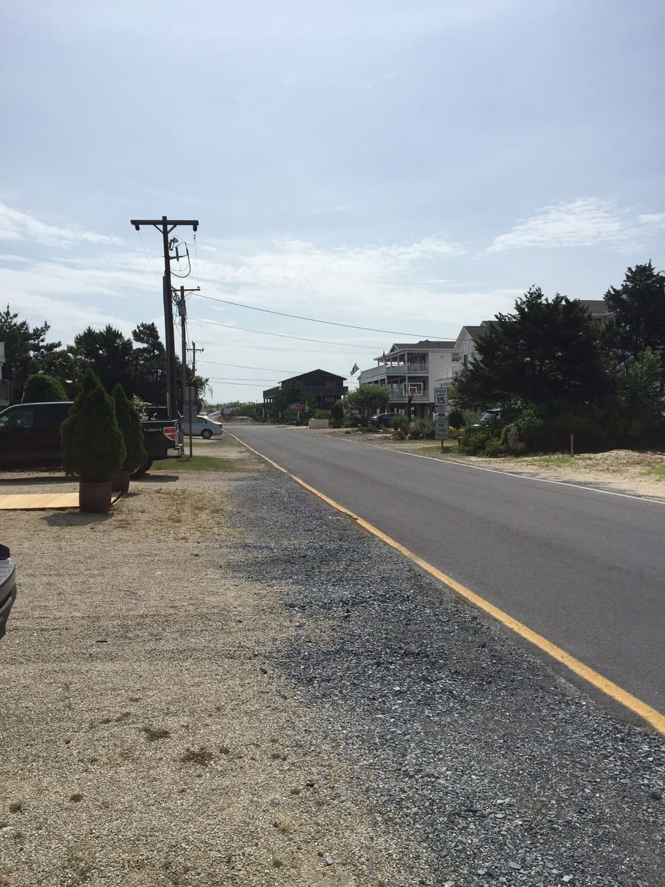 Just steps to the beach.  No major roads to cross.