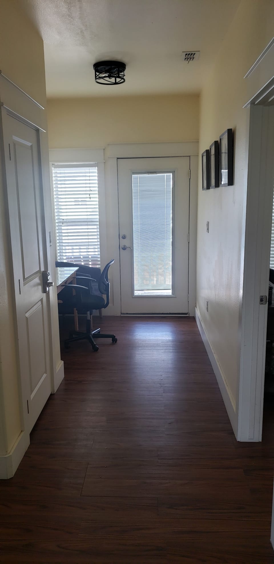 upstairs front patio and office desk/chair