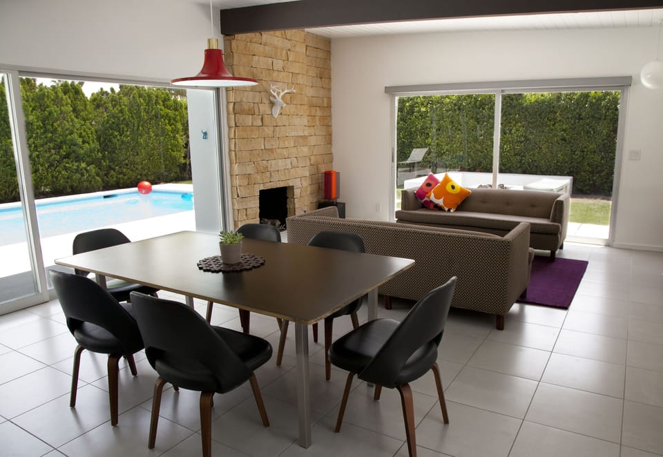 Dining and Living Rooms open out directly to the swimming pool and fire pit