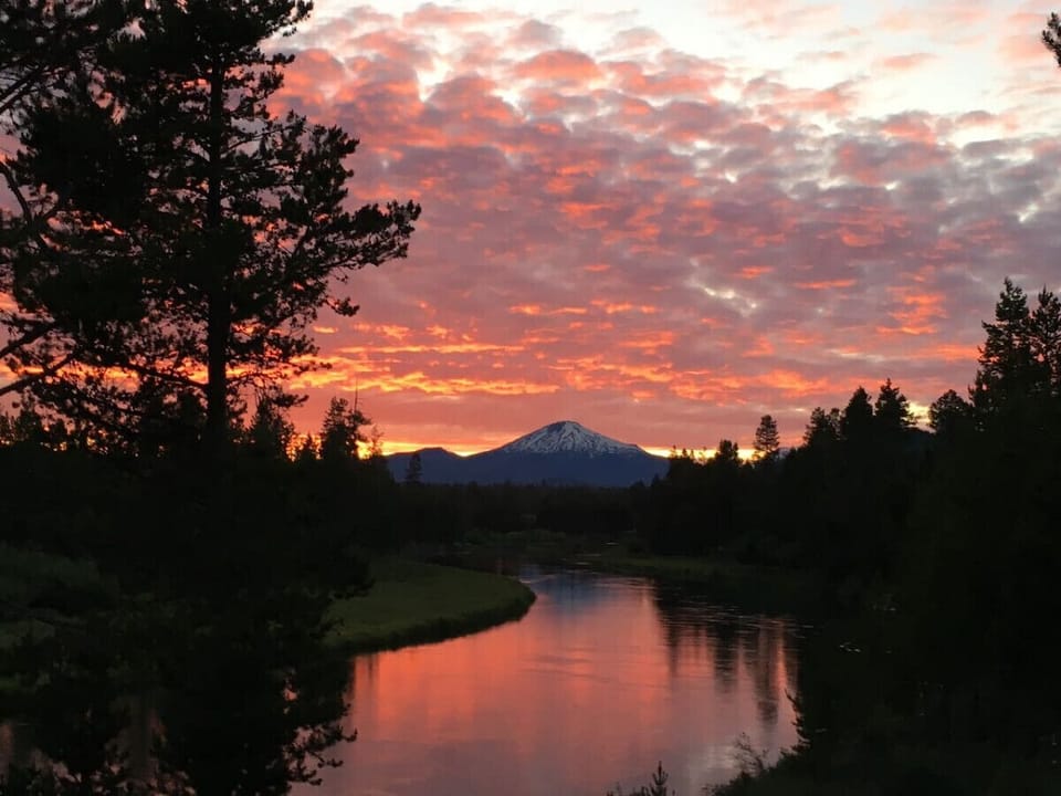 Sunsets over Bachelor, view from the deck/yard