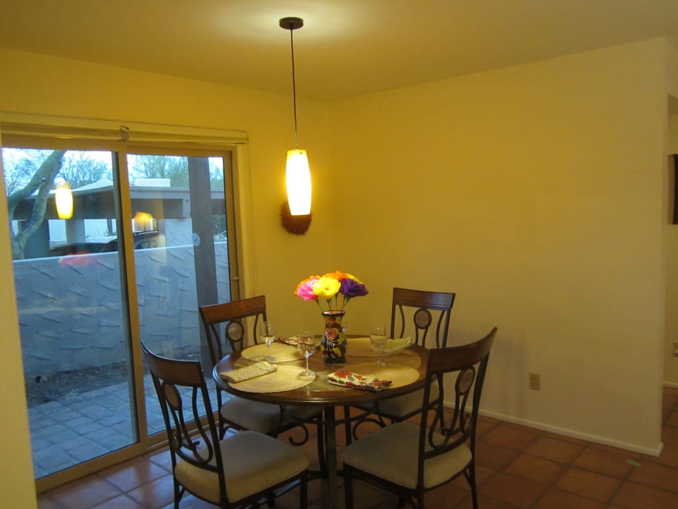 Dining Area with back patio view