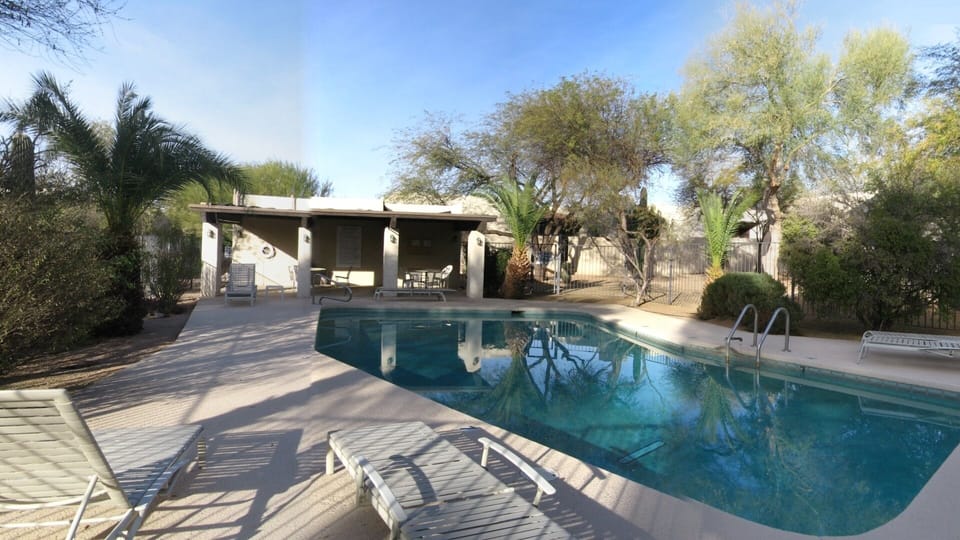 One of two community pools