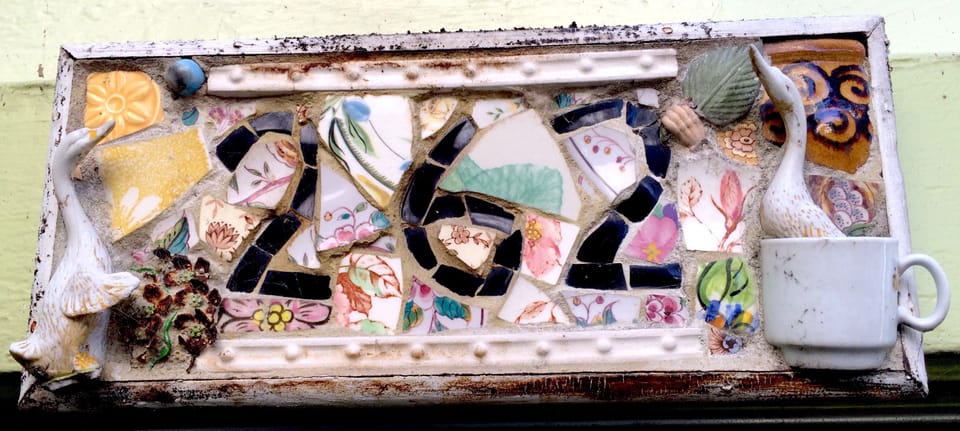 Mosaic over back door.