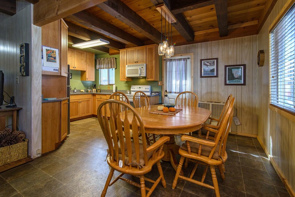 Open dining area with easy access to the kitchen and living room.