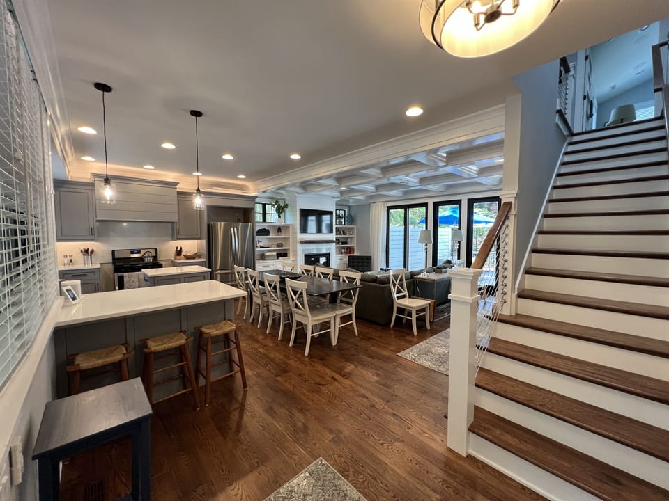 View of Kitchen, Dining and Living Rooms