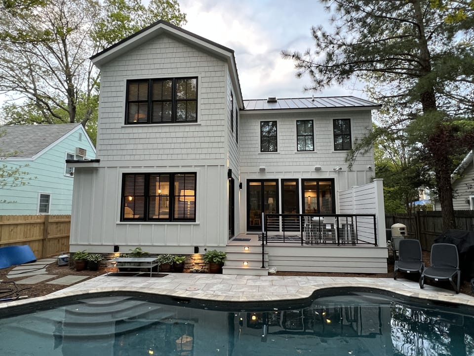 Large, Private In-Ground Pool with patio and raised deck