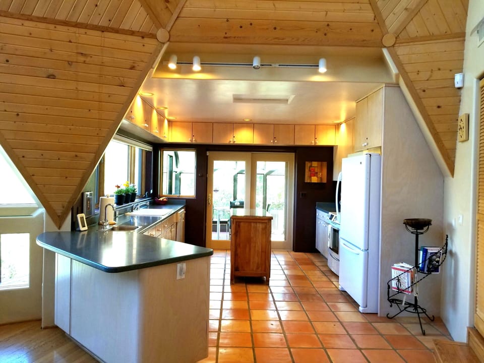 Bright and modern kitchen with views