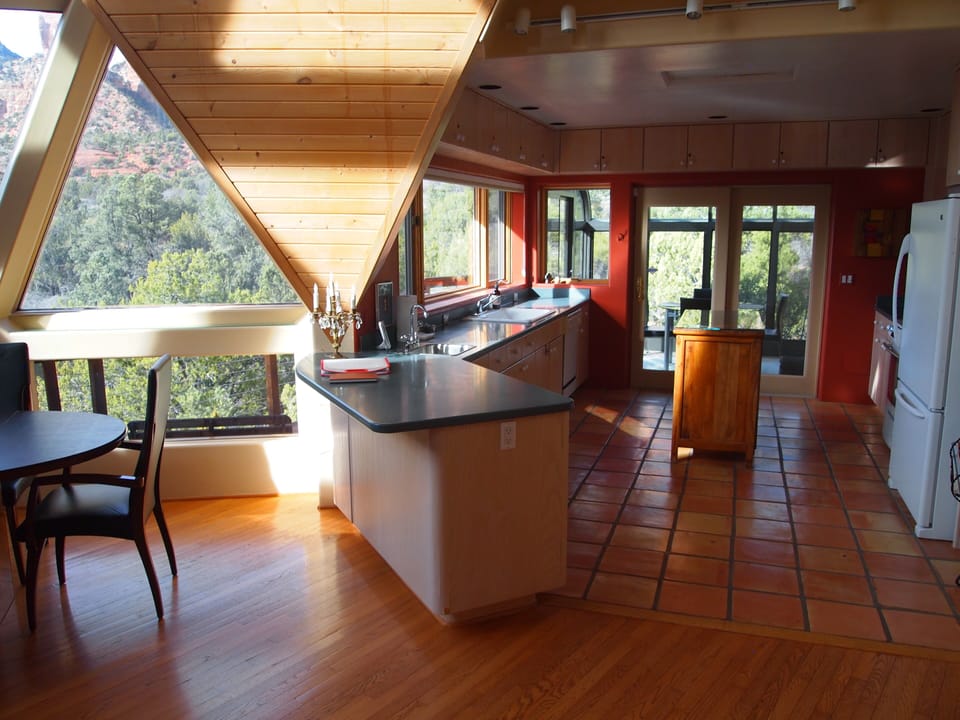 Looking into the kitchen