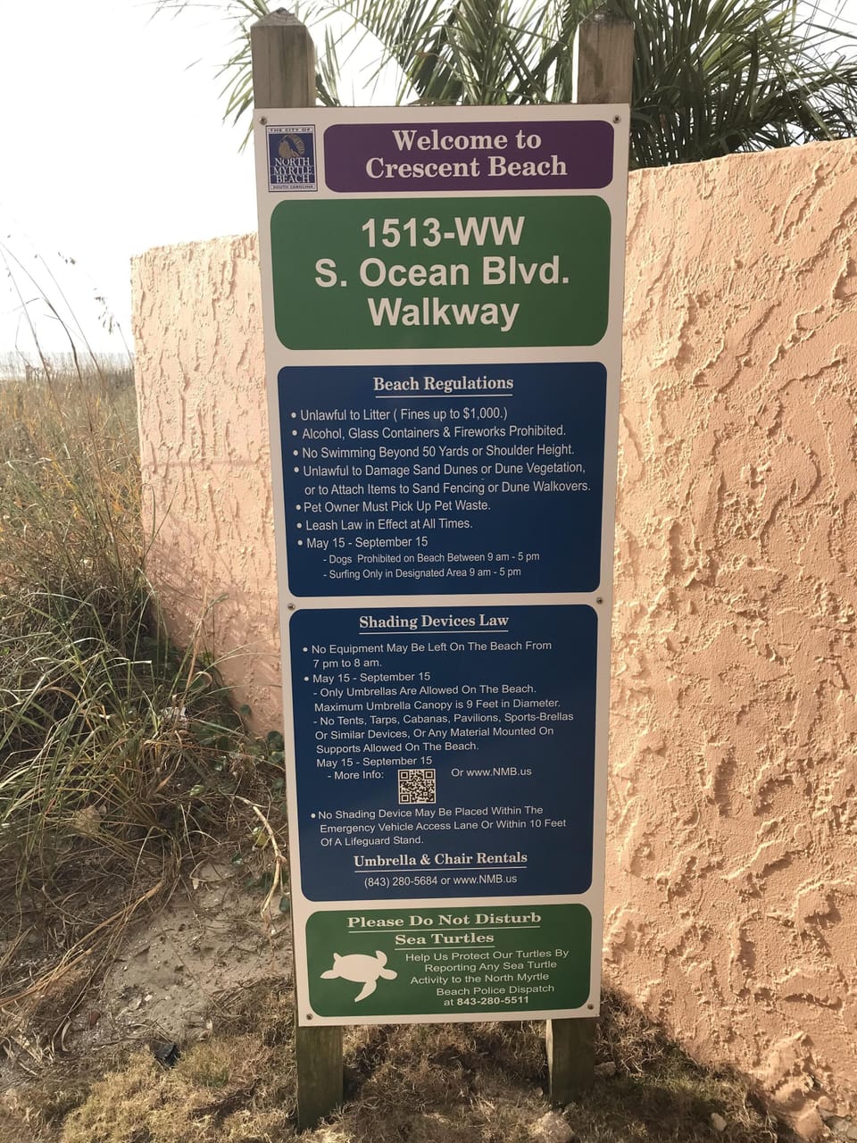 Beach Access at Carolina Reef - City of North Myrtle Beach regulations