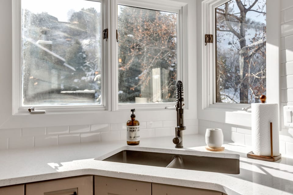 Double Sink
Looking through Sunny Corner Windows
