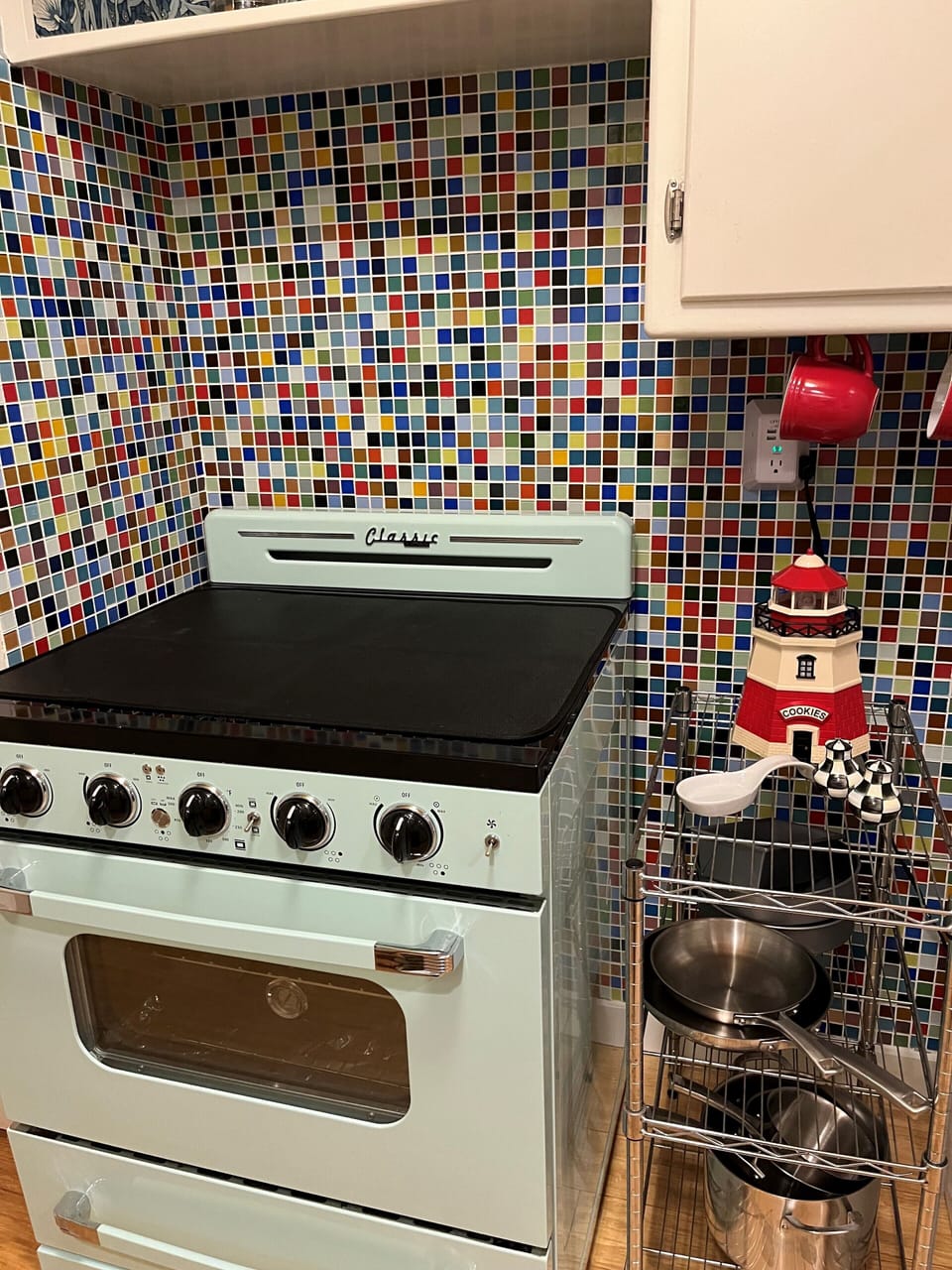 Brand new retro range and back tile.