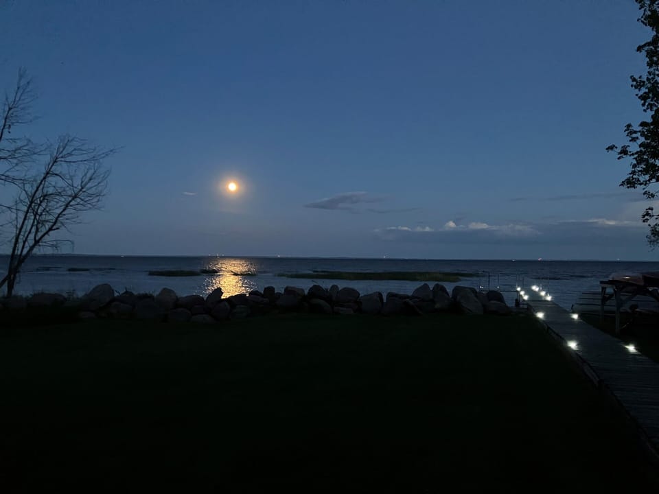 Great moonlit nights.  Dock lights for night time waterfront walks.