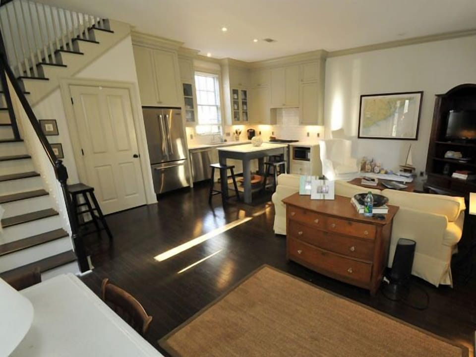 Large living area and open kitchen