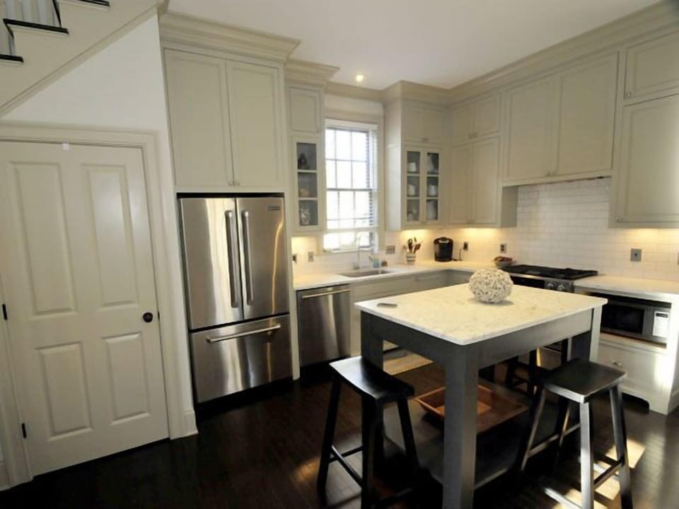 High-end appliances and plenty of room for preparing meals