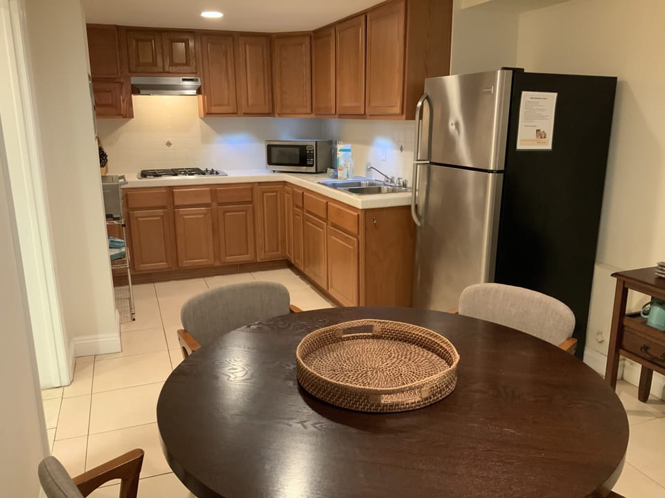 Dining room and kitchen.