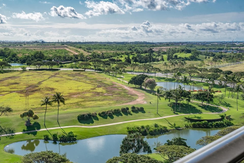 Ko Olina golf course from the master bedroom lanai