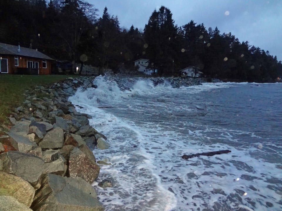 Ocean Front during a winter storm at high tide