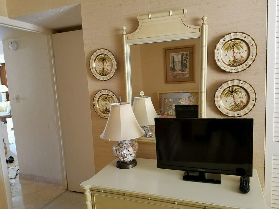 Guest bedroom with flat screen tv