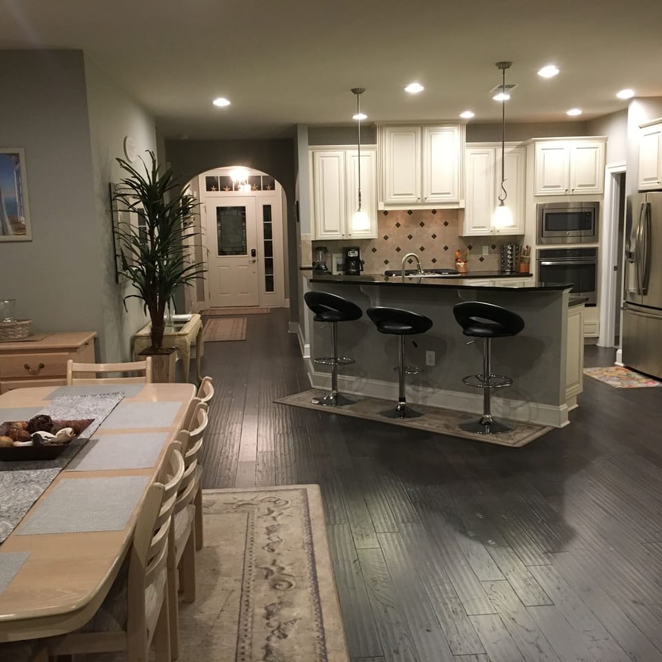 View from Great Room facing kitchen and front door