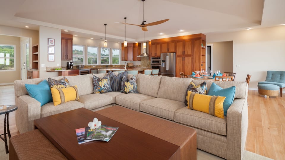 Large, comfortable sectional provides plenty of seating