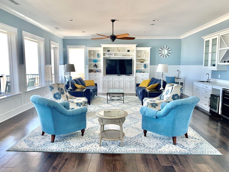 Living room with speaker system