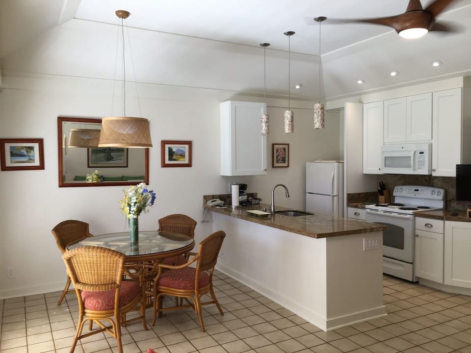 Newly renovated kitchen and dining area.