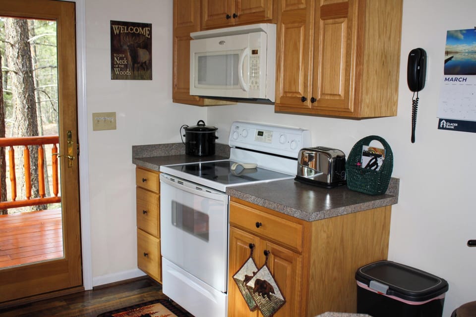 Stove/oven with microwave. 