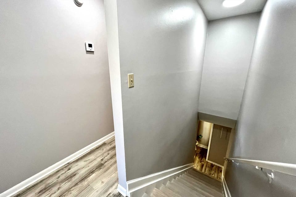 New wooden staircase.