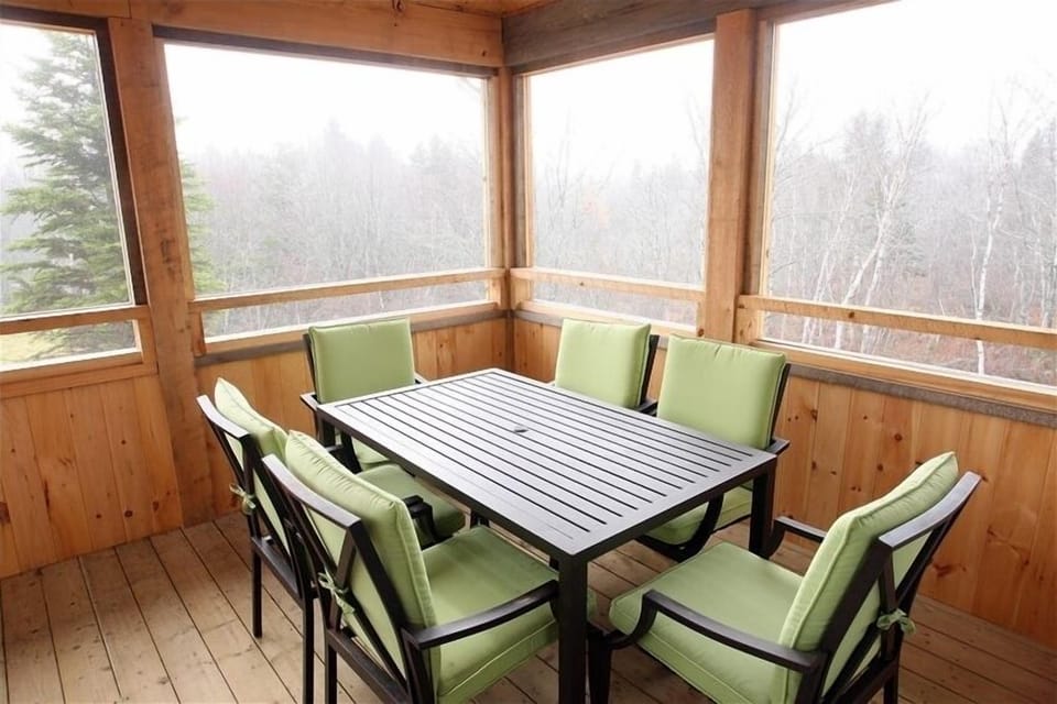 Screened porch for outside dining