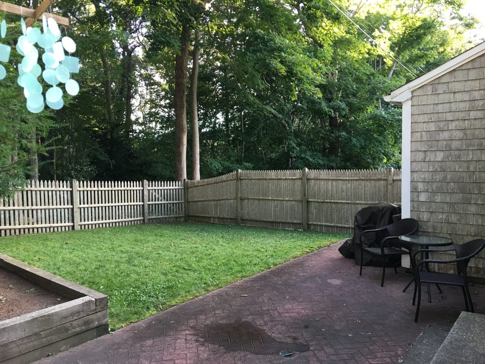 Backyard nice and big with bbq and patio set