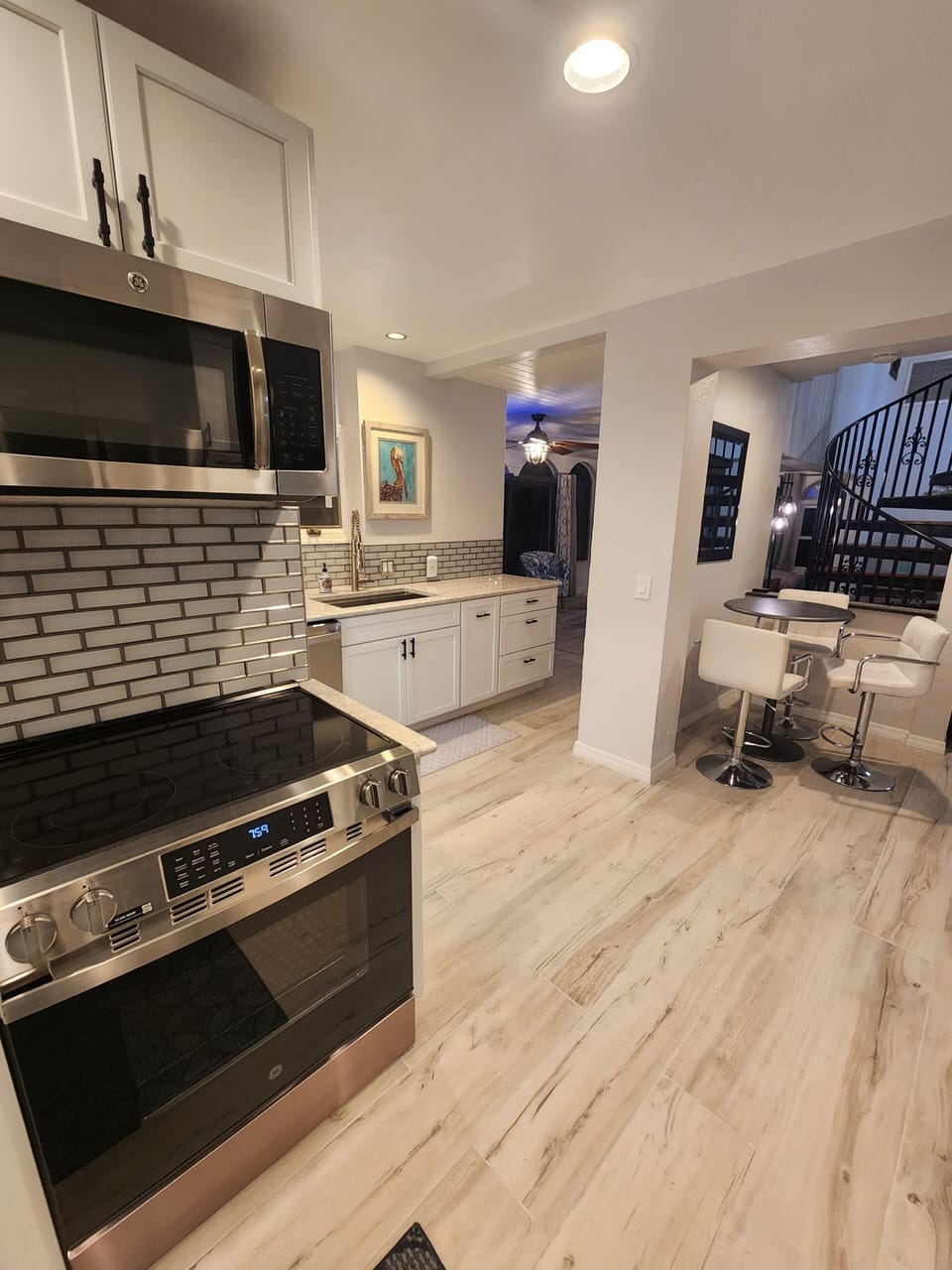 open kitchen and dining area