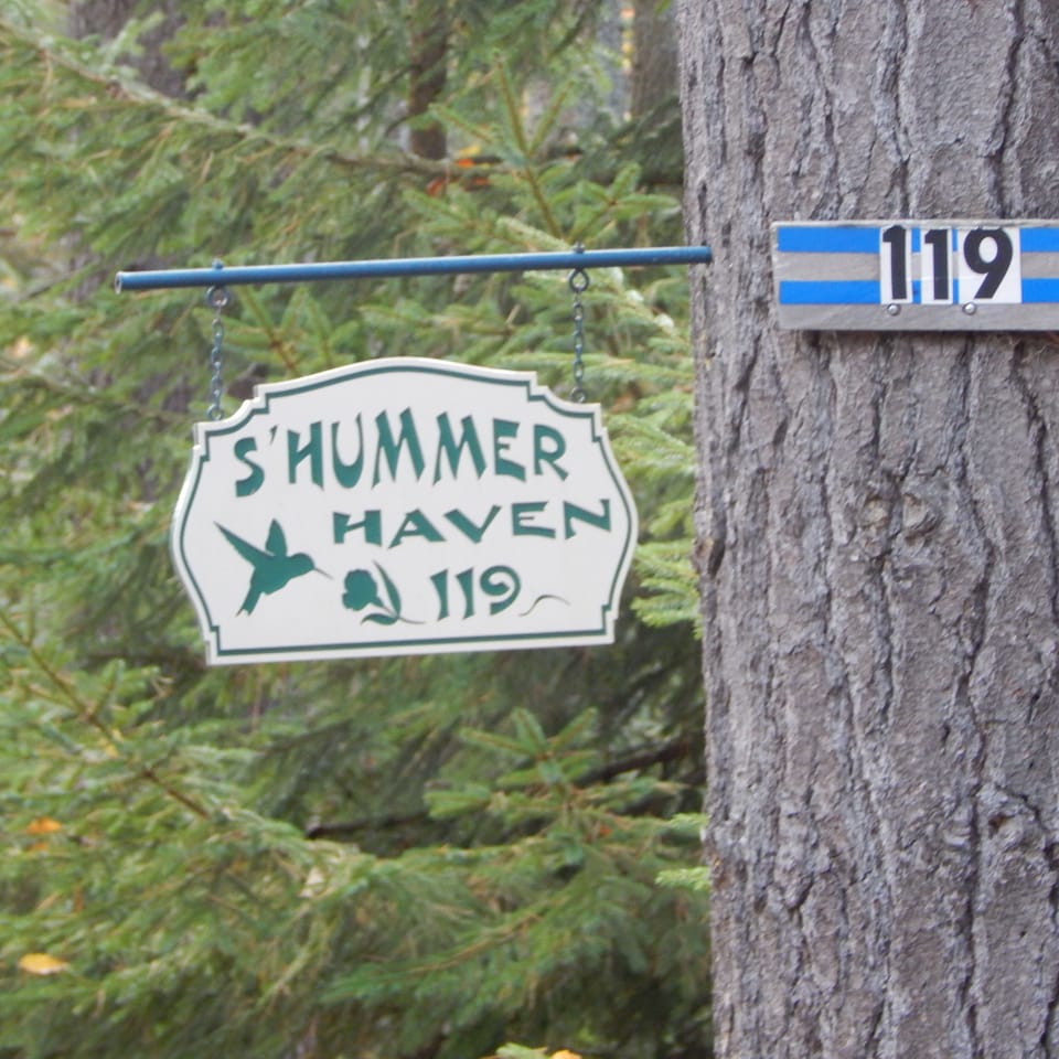 You have arrived.  The sign that welcomes you, right-hand side of Forrest Tr.