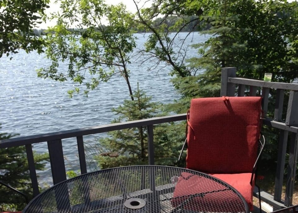 Enjoy the deck right by the water.