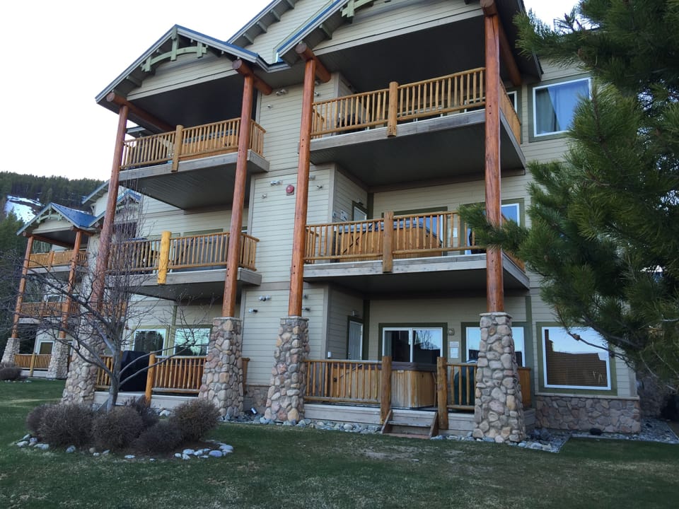 View of Condo from Rear - Bottom left is ours. Photo from near top of Owl TBAR
