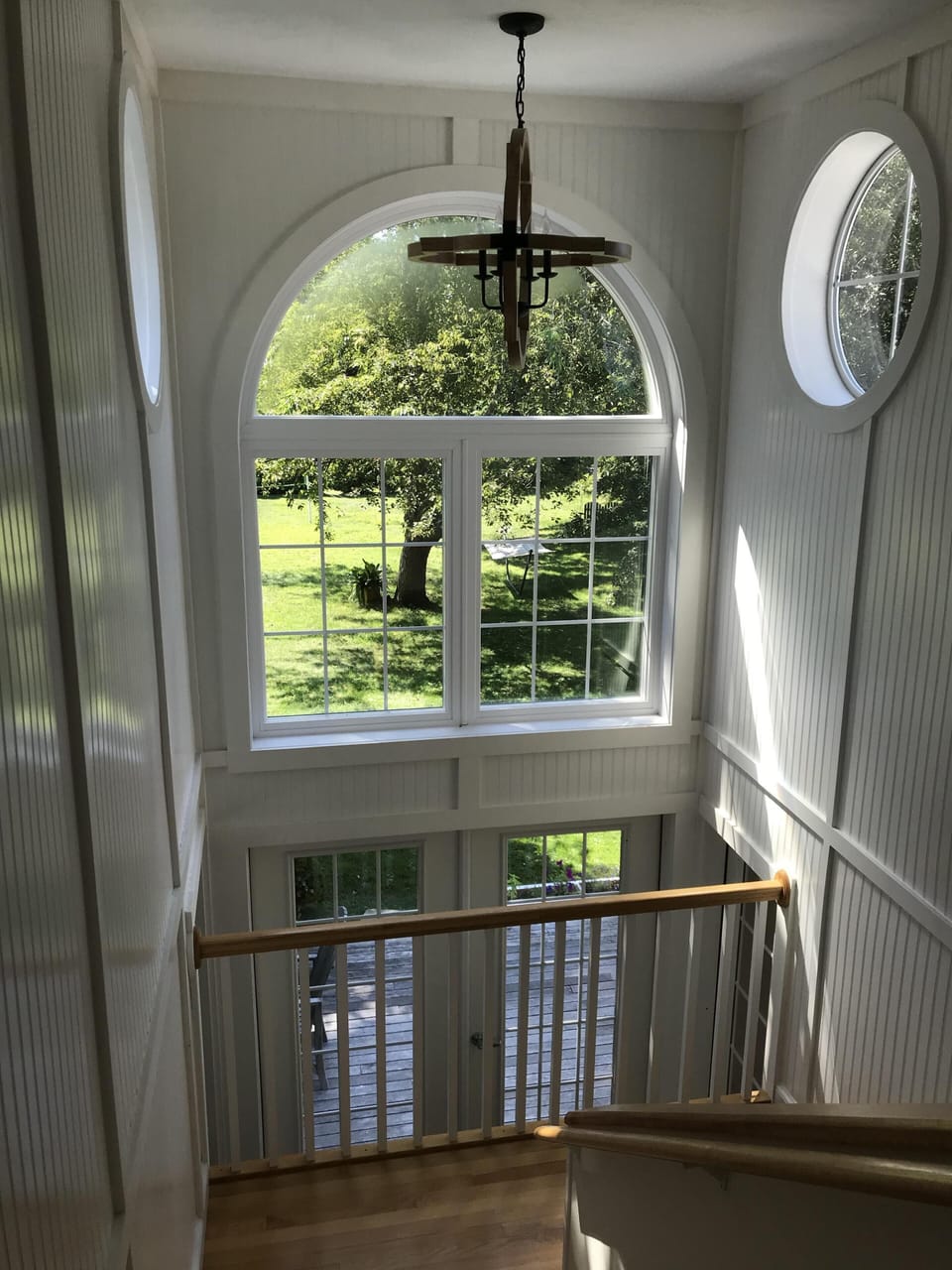 second floor stairwell looking downstairs (south)